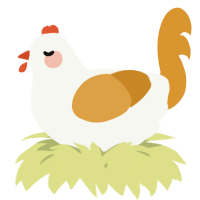 A white and orange chicken