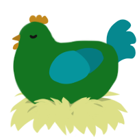 A leaf and teal chicken