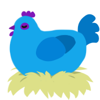A sky and sapphire chicken