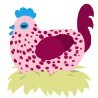 4884, a rose and maroon chicken with a speckle pattern