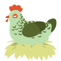 Zombie, a gluppy and olive chicken with a half-lace pattern