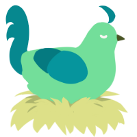 A spring and teal chicken