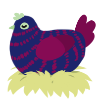 A navy and wine chicken with a bar pattern