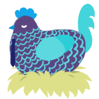 Upsized McCombo, a overcast and aqua chicken with a lace pattern