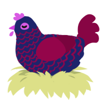 (unnamed), a navy and maroon chicken with a lace pattern