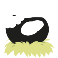 A sable and white chicken with a head pattern