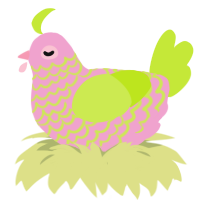 (unnamed), a pink and lime chicken with a lace pattern