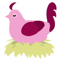 Lung Jr, a pink and maroon chicken