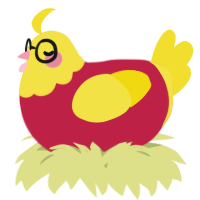 A crimson and yellow chicken with a head pattern