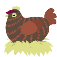 A bark and russet chicken with a bar pattern