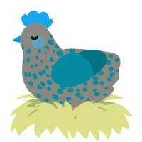 A ash and sea chicken with a speckle pattern