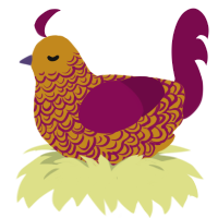 A ochre and wine chicken with a double-lace pattern