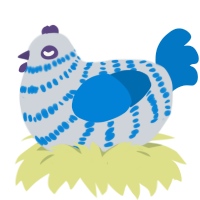 ice storm, a mist and sapphire chicken with a bar pattern