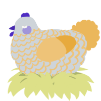 A mist and honey chicken with a lace pattern