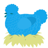 A sky chicken with a lace pattern