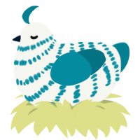 Tealia, a white and sea chicken with a bar pattern