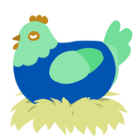 A ultramarine and spring chicken with a head pattern