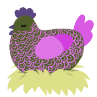 A olive and orchid chicken with a double-lace pattern