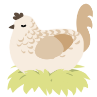 A cream and beige chicken with a half-lace pattern