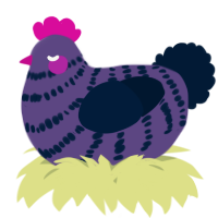 A overcast and tumblr chicken with a bar pattern