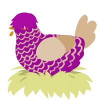 fatty liver, a plum and beige chicken with a lace pattern