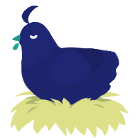 tumblr, a navy chicken with a head pattern
