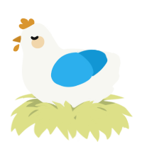 A white and sky chicken