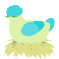 A apple and aqua chicken
