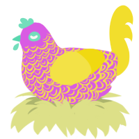 Sour Strawbs, a orchid and yellow chicken with a double-lace pattern