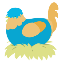 A cerulean and honey chicken with a head pattern