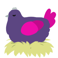 A overcast and fuchsia chicken