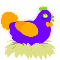 A blurple and orange chicken