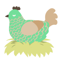 schlorpy, a spring and beige chicken with a lace pattern