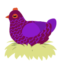 A wine and violet chicken with a lace pattern