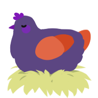 A overcast and vermilion chicken