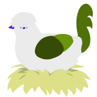 Windows XP, a black and lilac chicken