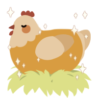 A orange and beige chicken with a head pattern