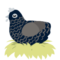 A tumblr and grey chicken with a lace pattern