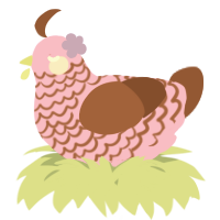 A lavender and russet chicken with a lace pattern