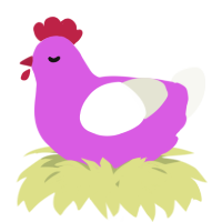 A orchid and white chicken