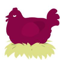 A maroon chicken