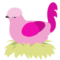 flamingoob, a pink and fuchsia chicken