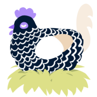 A tumblr and cream chicken with a lace pattern
