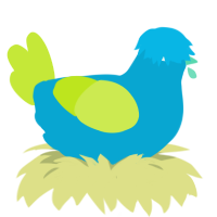 Island, a cerulean and lime chicken