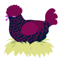 A tumblr and wine chicken with a lace pattern