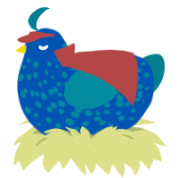 Lilina Fire Emblem, a ultramarine and sea chicken with a speckle pattern