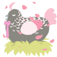 A ash and rose chicken with a half-lace pattern