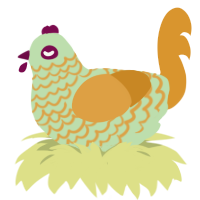 (unnamed), a gluppy and orange chicken with a lace pattern