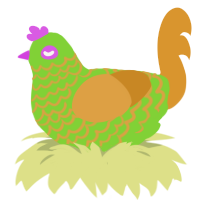 (unnamed), a grass and orange chicken with a lace pattern