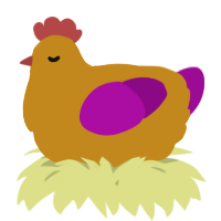 A ochre and plum chicken